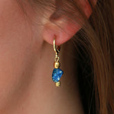 Gold earrings vedra marble blue